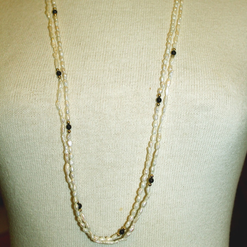 2 strands freshwater pearls